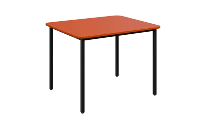 JSBR 90N Jídelní stůl 900 x 900 mm, deska pomeranč / podnož černá